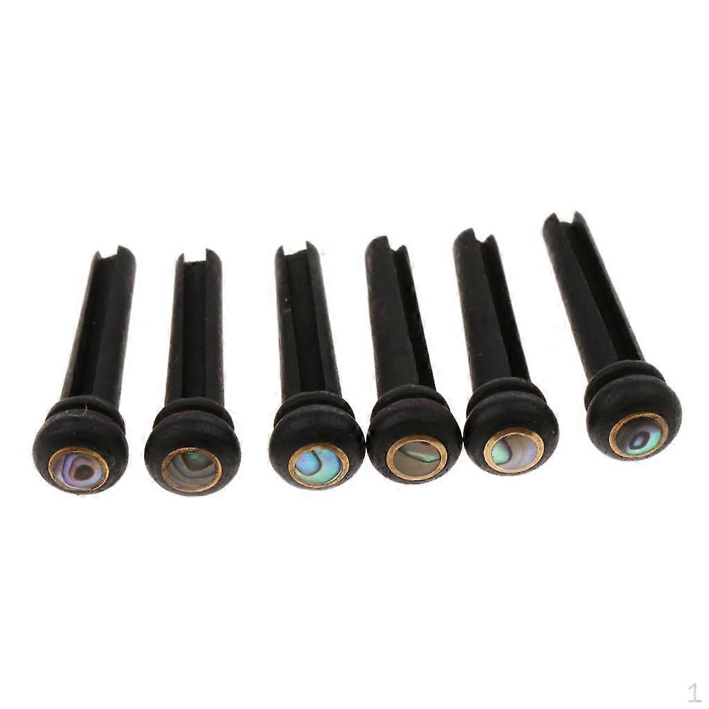 6pcs Acoustic Guitar Ebony Bridge End Pins with Dot Accessory