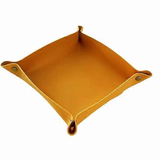 Elegant Folding Storage Trays Anti-slip Faux Leather Anti-Scratch Bronzing Organizer for Desktop