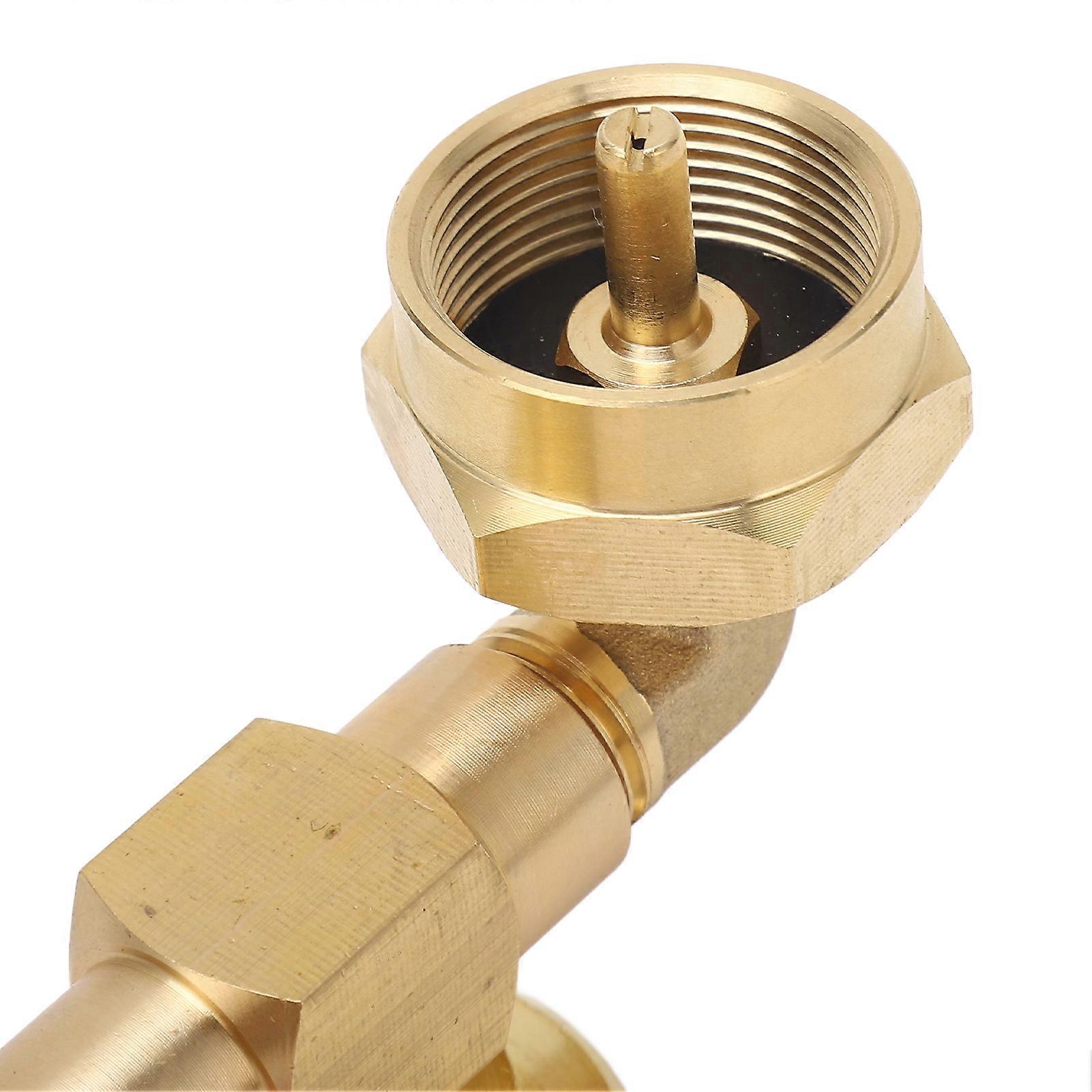Propane Fill Adapter with Pressure Gauge and On/Off Control Valve Gas Elbow Adapter for 1 lb Tank 1-20 lb QCC1 Cylinder