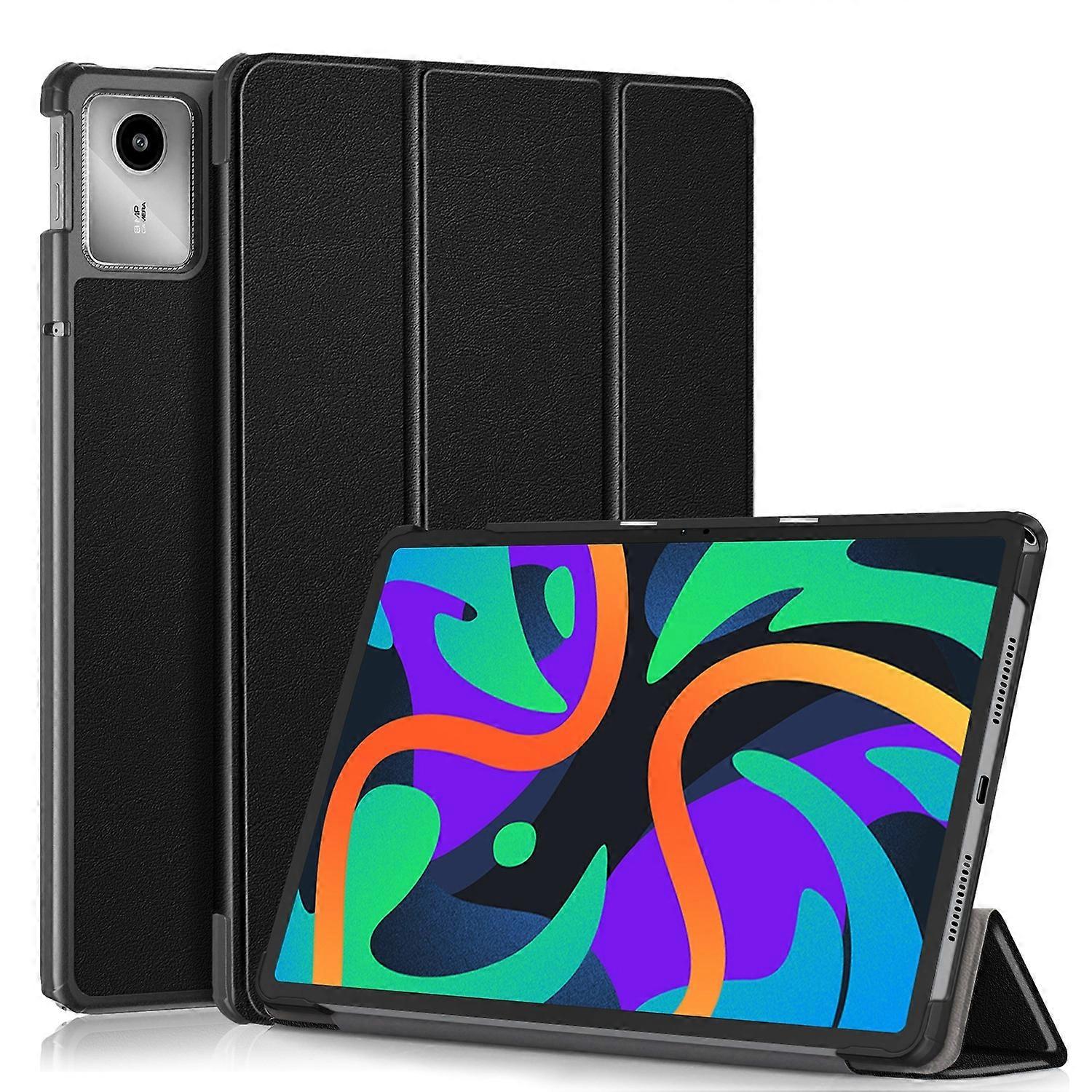 Custer Texture 3-Fold Holder Leather Smart Tablet Case