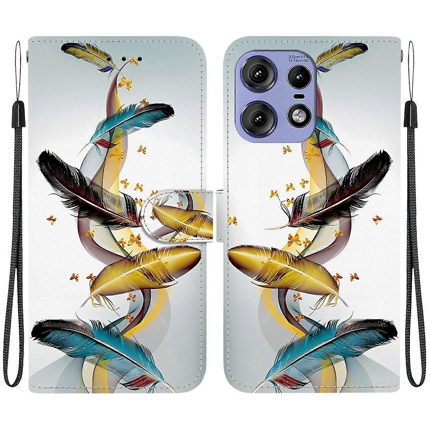 Drawing Leather Case For Motorola Edge 50 Pro
