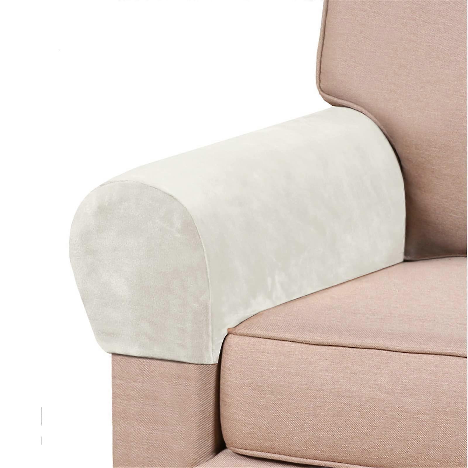 Stretch Velvet Armrest Covers - 2 Pack Anti-Slip Spandex Full Coverage Car Armrest Protector - Universal Fit, Soft Material