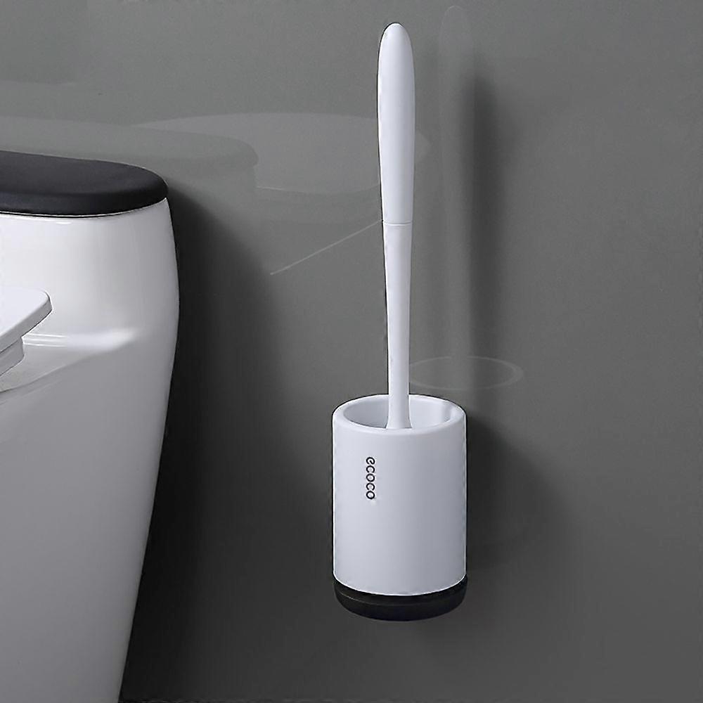 WC-Bürste und -Halter, Silikon-WC-Bürsten-Set, WC-Bürste mit langem Griff und schnelltrocknendes Halter-Set für Bad oder Gäste-WC