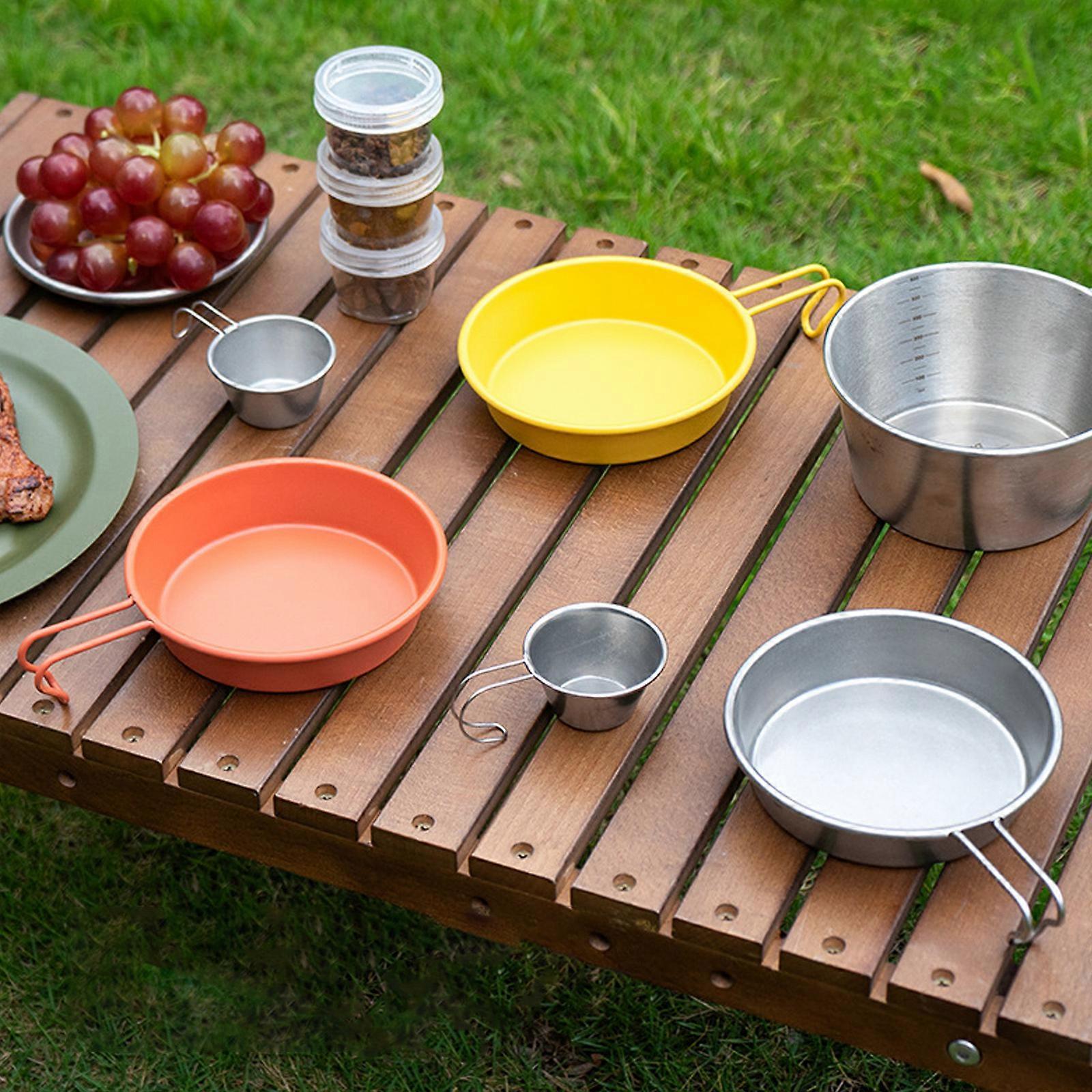 El juego de vajilla multifuncional de acero inoxidable de 4 piezas incluye  platos y tazones de, image size:1600x1600