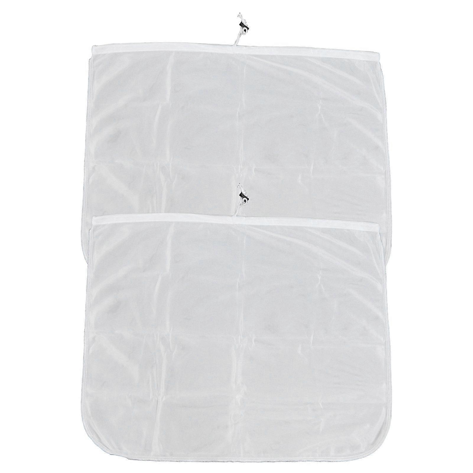 2Pcs Brew Bag Reusable Nylon Wine Press Squeezing Drawstring Filter Bag Accessory