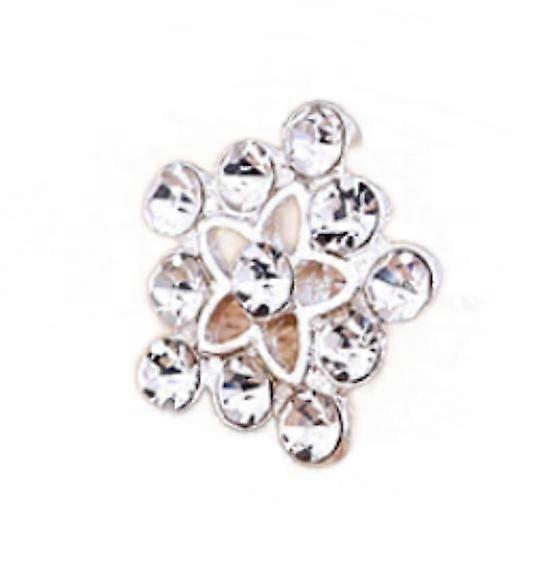 (five-petal flower with diamonds)Flower flash diamond earrings