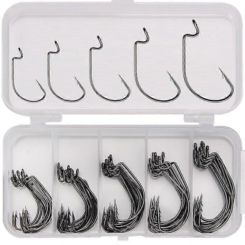 50pcs Carbon Steel Wide Angle Carp Hooks With Deviation For Bass Fishing Carp Barbed Hooks Fishing Accessories Fishing Gear