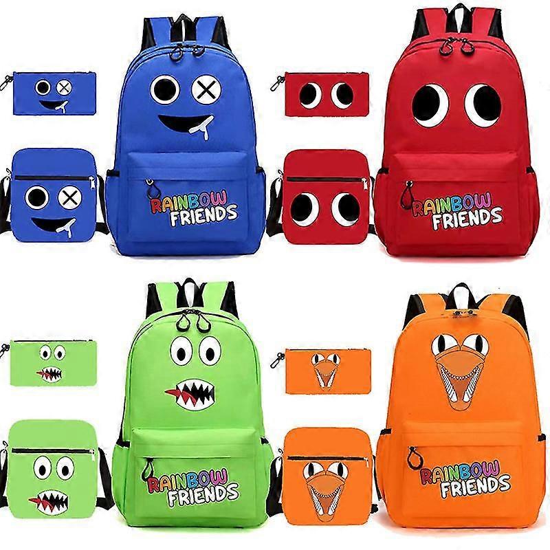 Rainbow Friends Game Reppu Opiskelija Koululaukku Kynälaukku Kolmiosainen setti