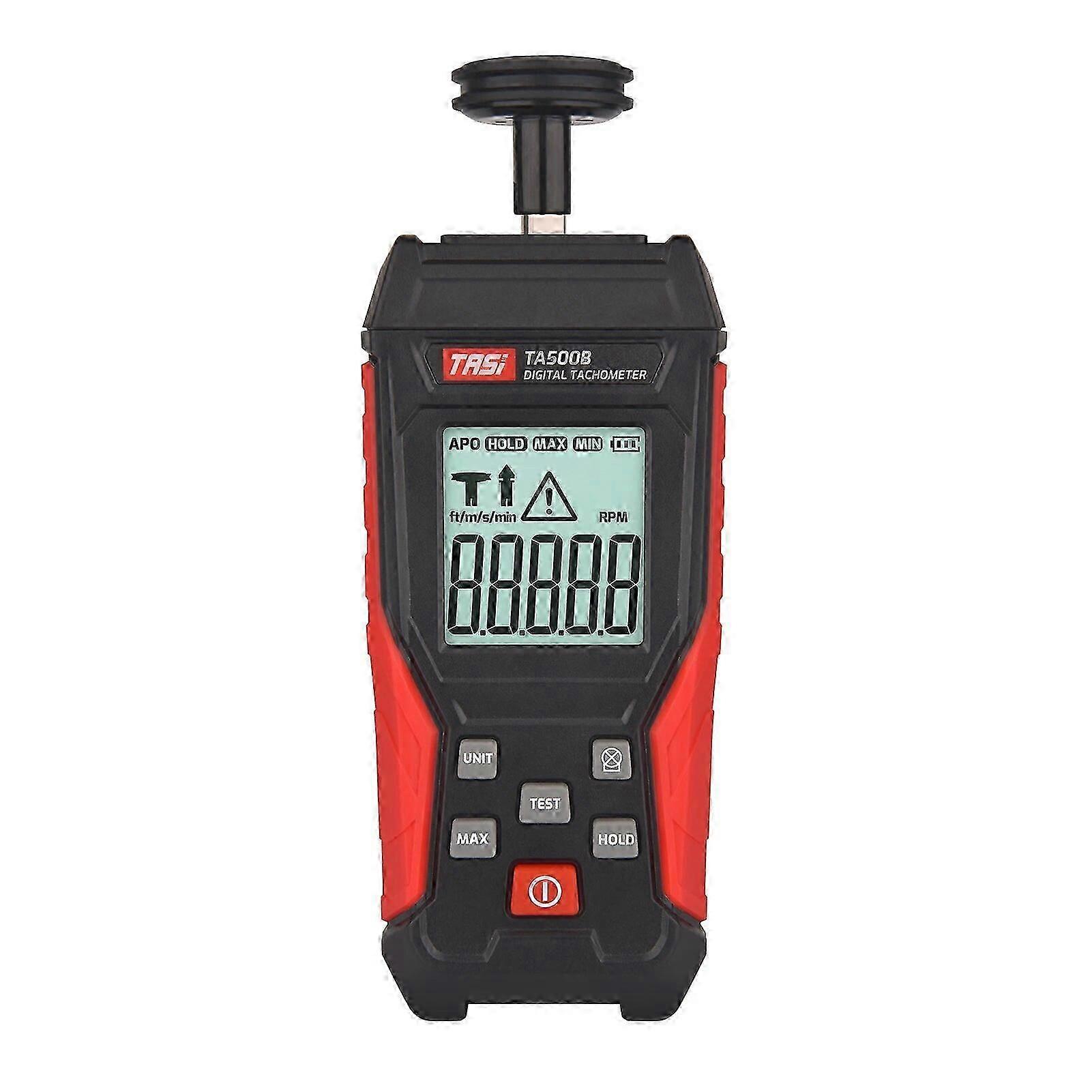 TASI Laser Photo Tachometer Contact & Non-contact Digital Tachometer 3~100000RPM High Accuracy RPM Tachometer Backlit Display