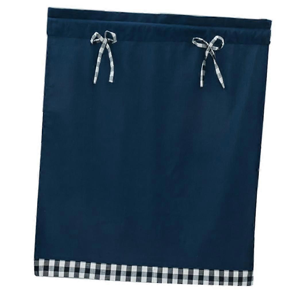 1 Curtain Tier Small Window Drape Decor Dark Blue_74x61cm