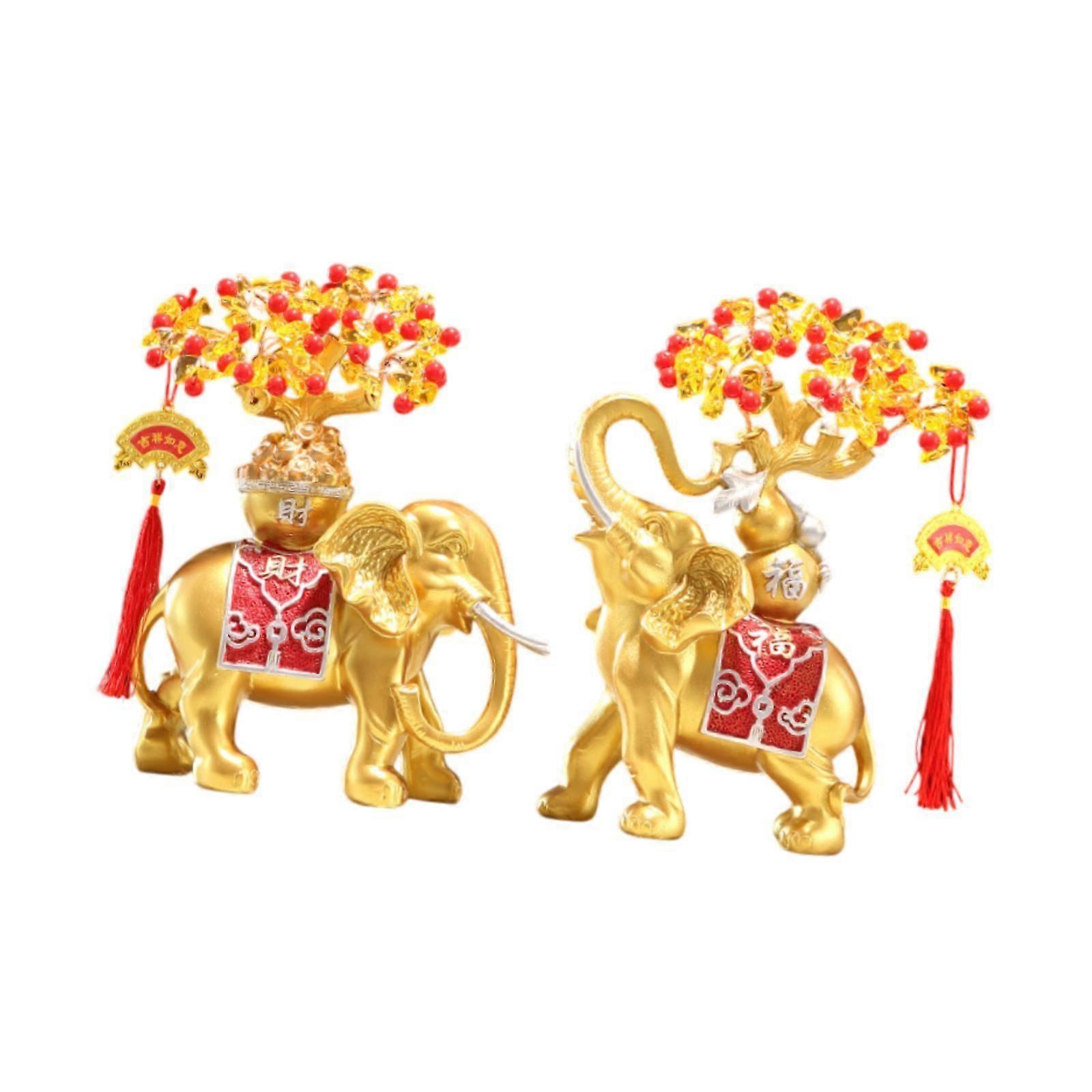 Collection de statues en résine, cadeaux de prospérité, figurine pour chambre à coucher, bureau, éléphant