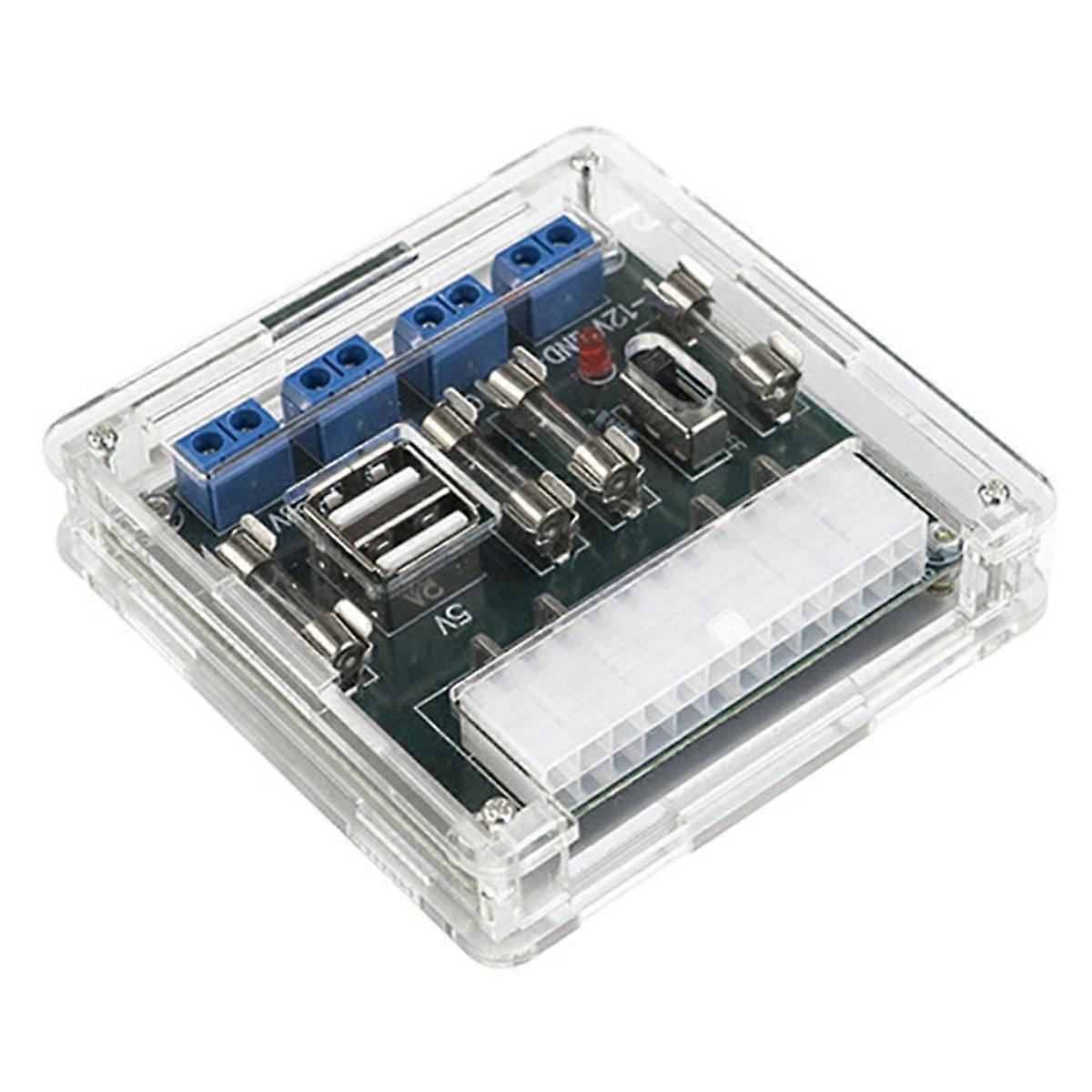 -M28W ATX Power Board Computer Supply Adapter Module 24Pin 5A USB Interface for Desktop Computer PC with Case