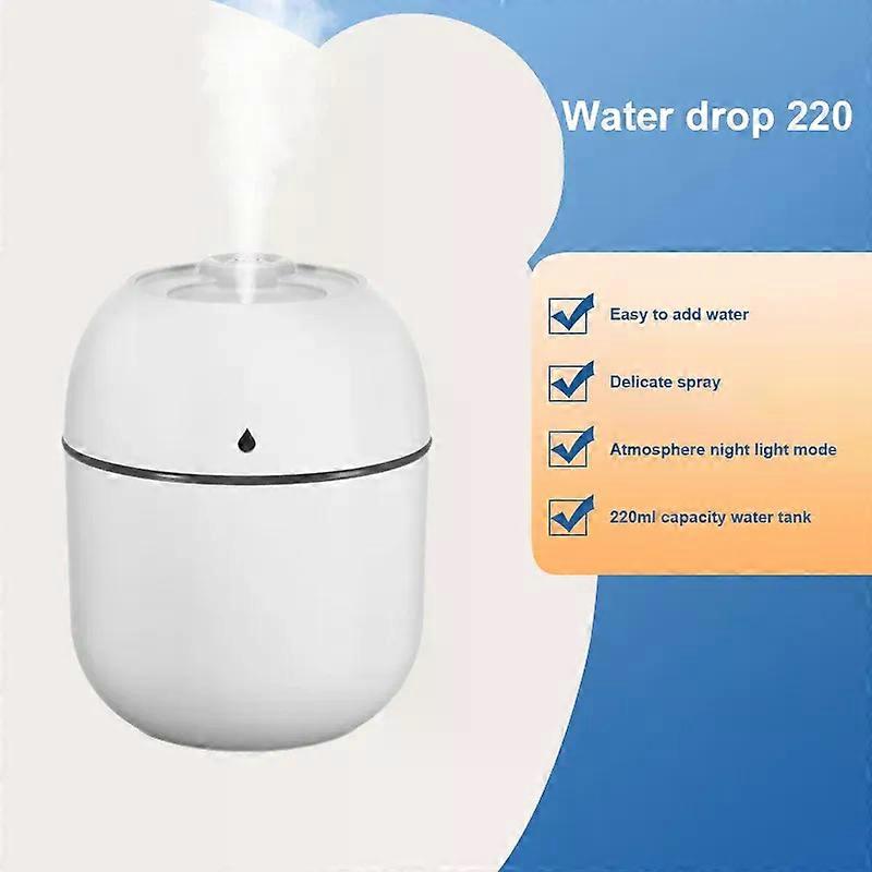 Portable Water Drop Humidifer Usb Aroma Essential Oil Diffuser Mist Maker Aroma Humidifier For Home Office With Led Light