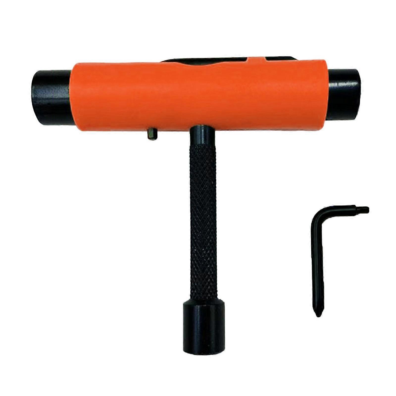 Acessório para skate portátil All in One Skate Tools com chave Allen tipo T e chave de fenda tipo L