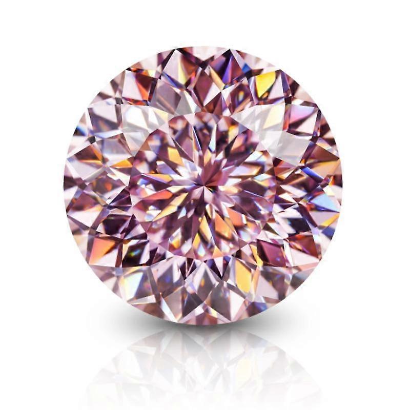 Cellacity Round Pink Color 100 Faceted Cut Moissanite Stone Beads VVS1 Excellent Cut Loose Diamond Test Passed With GRA