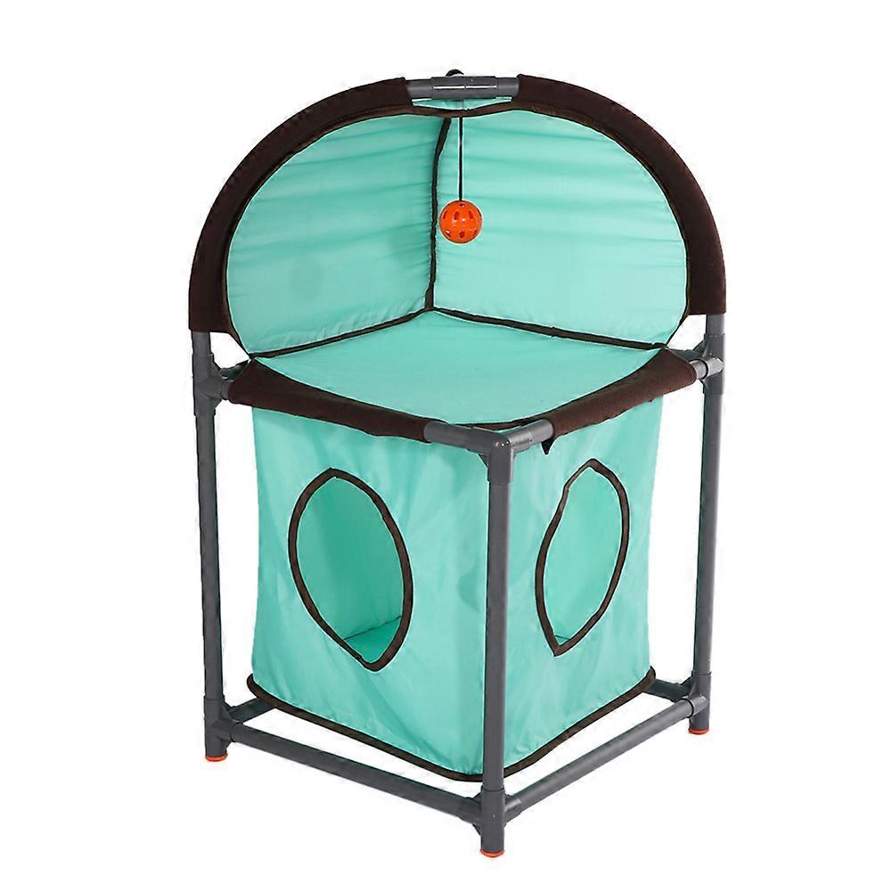 Cat Climbing Frame Nest Scratching Barrel Multi-Level Cat Tree with Plush Perches and Durable Materials in Gray