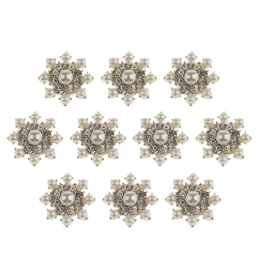 10 Pieces Snowflake Embellishments Buttons for Scrapbooking