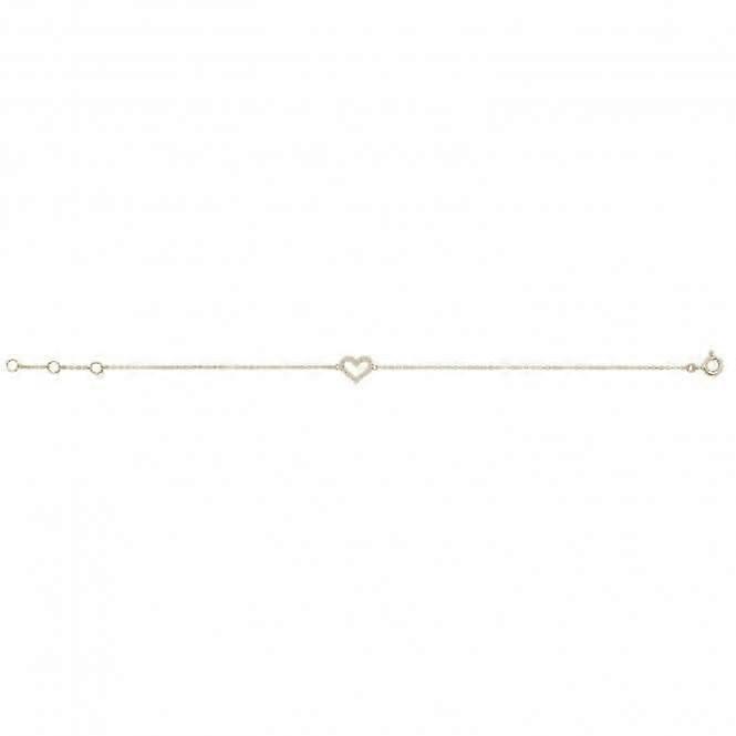 9ct Gold Heart Bracelet with Zirconia Accents