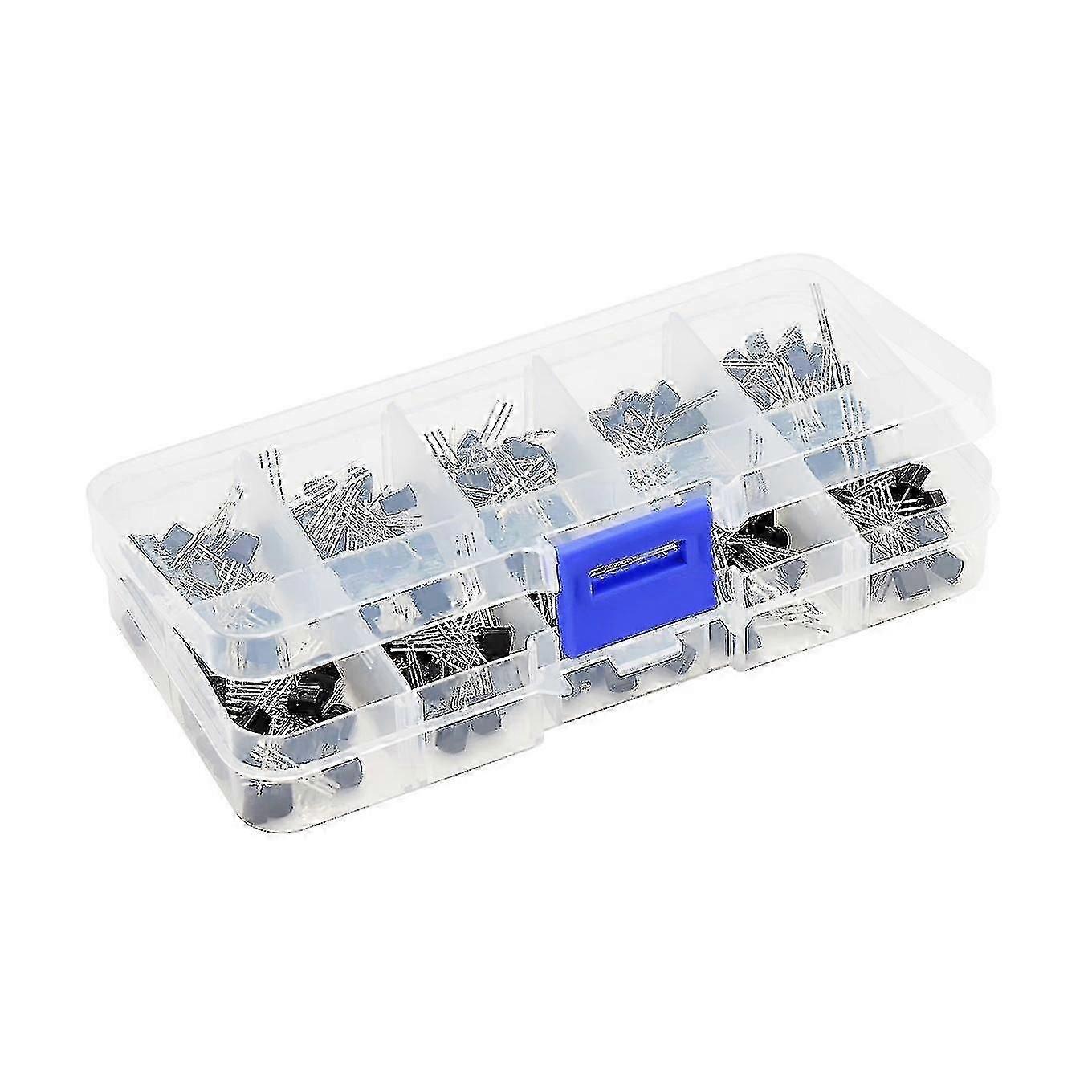 2025 Kit d’assortiment de transistors 10value 200pcs Bc337 Bc327 2n2222 2n2907 2n3904 2n3906 S8050 S8550 A1015 C1815, transistors Box Pack Hy