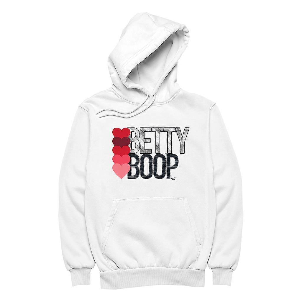 Betty Boop Hearts Pattern Text Men's Hooded Sweatshirt
