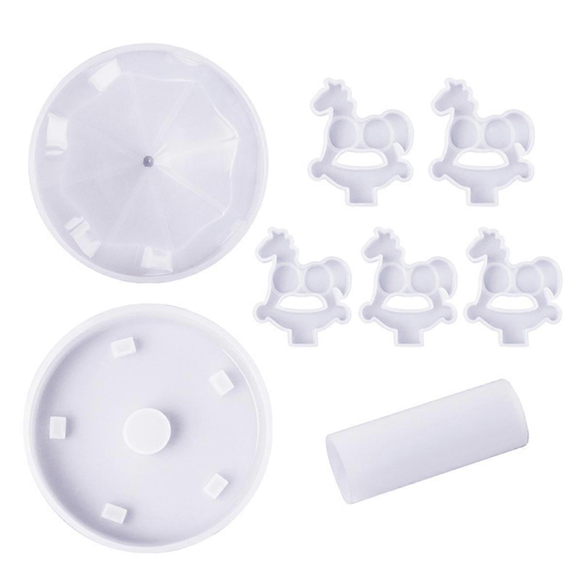 Crystal Glue Mold Carousel Silicone Mold Mirror Ornaments,