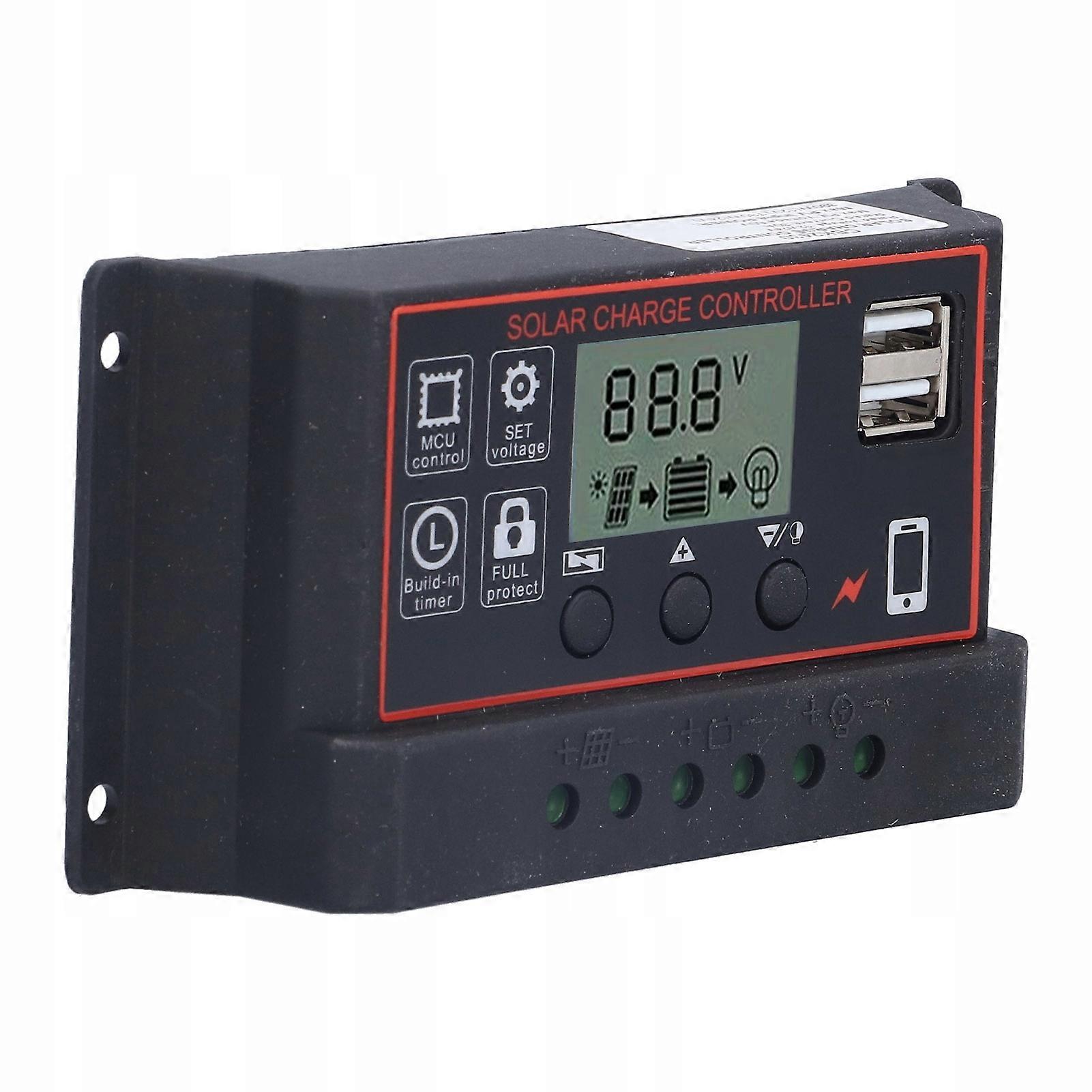 Solar Battery Charging Controller 12v 24v 10a Controller With Usb Panels