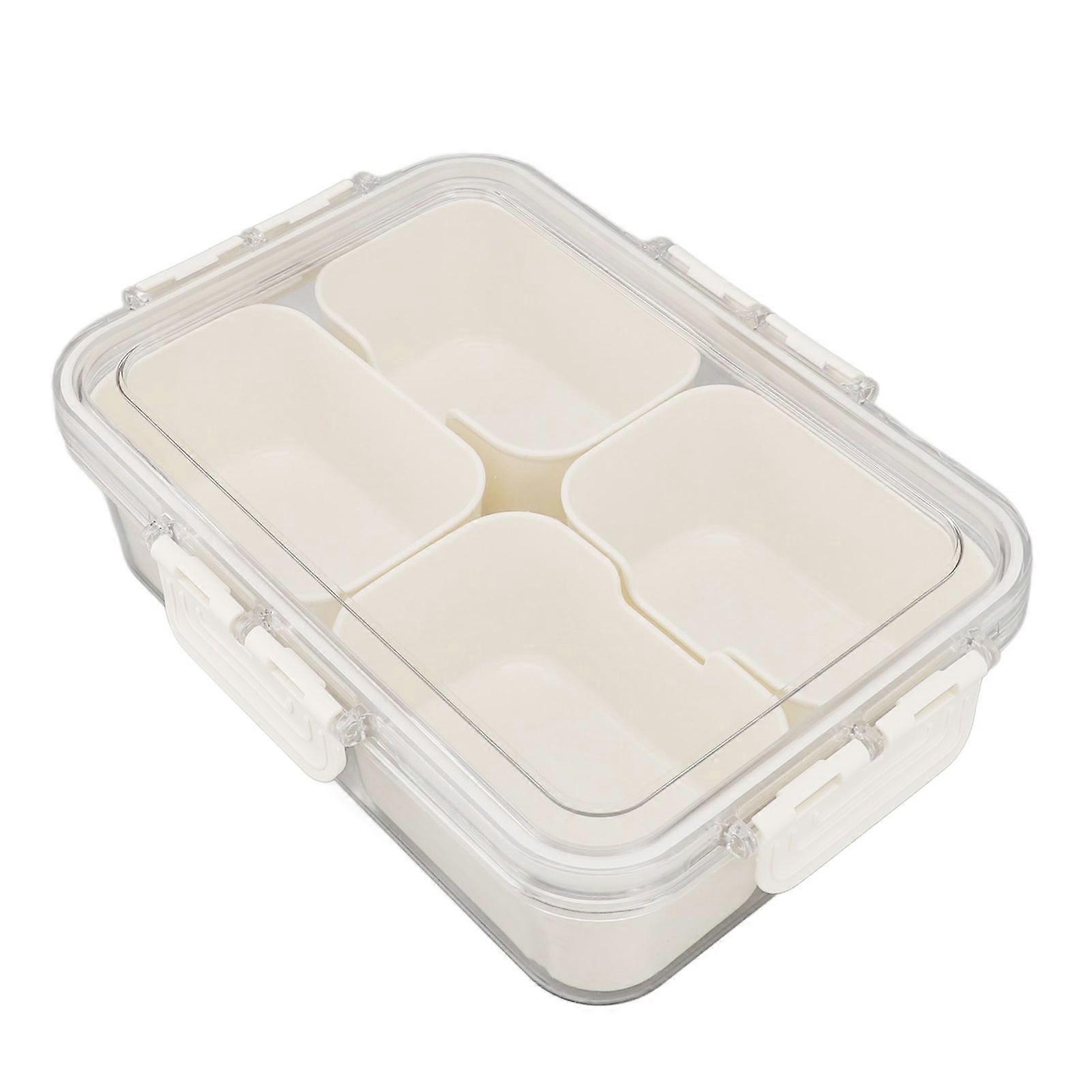 4 Grid Kitchen Spice Box Sealed Multifunction Handheld Divided Seasoning Container Spice Storage Box for Kitchen Restaurant Counter Picnic 