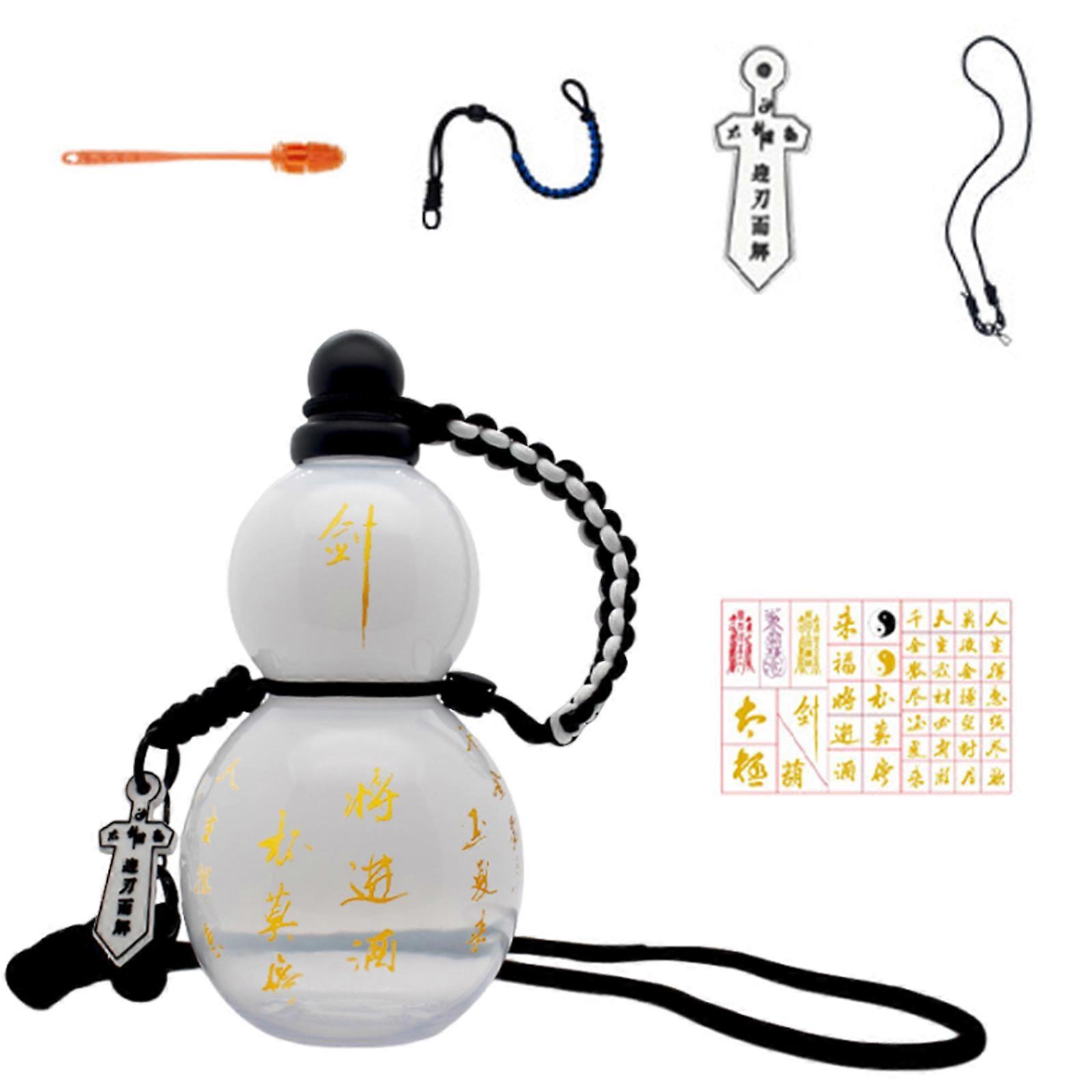 800ml Gourd Travel Water Bottle with Strap Unique Sports Water Bottles Large Capacity Water Kettle Easy to Use  glossy white