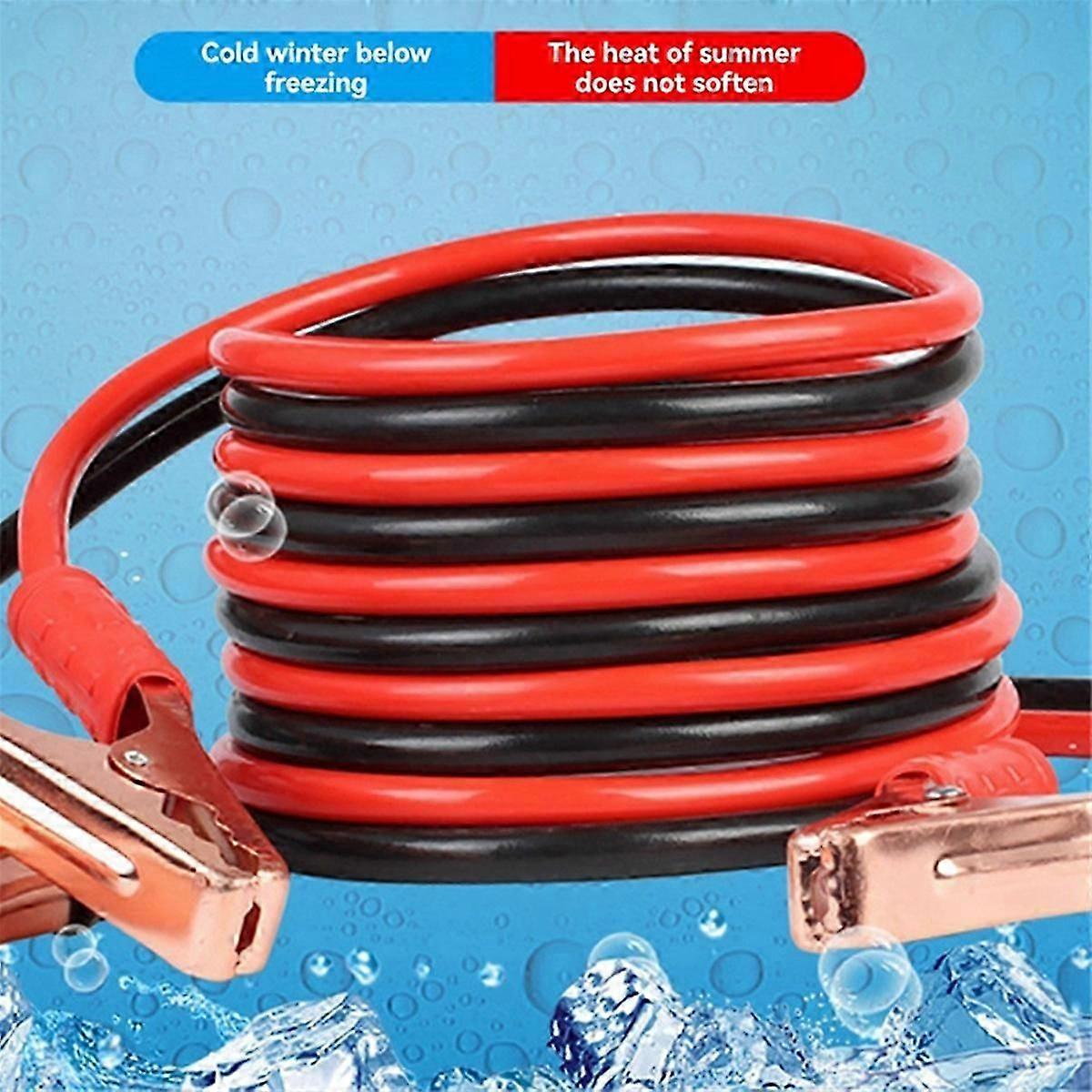 500A Car Battery Jump Cables with Double-Ended Clamps for Vans, SUVs - Emergency Boost Leads