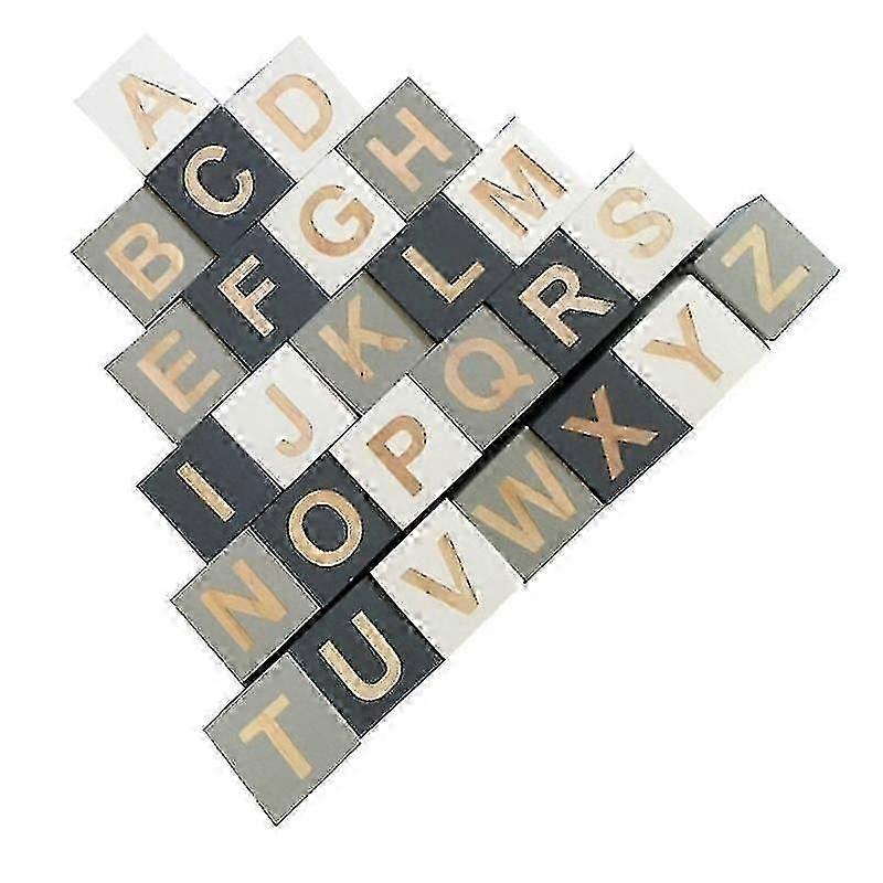 5X5x5cm Random Color Special Occasion Card Boxes & Holders 26pcs Wood Letters Blocks Diy Alphabet Cu