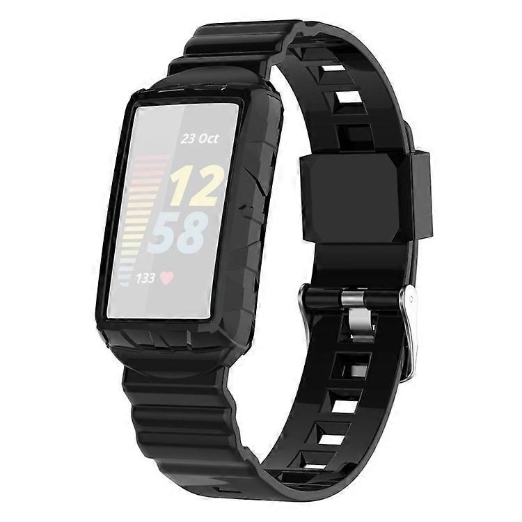 Compatible For Fitbit Charge 5 / 4 / 3 Silicone Watch Band Adjustable Wrist Strap with Anti-scratch Watch Case