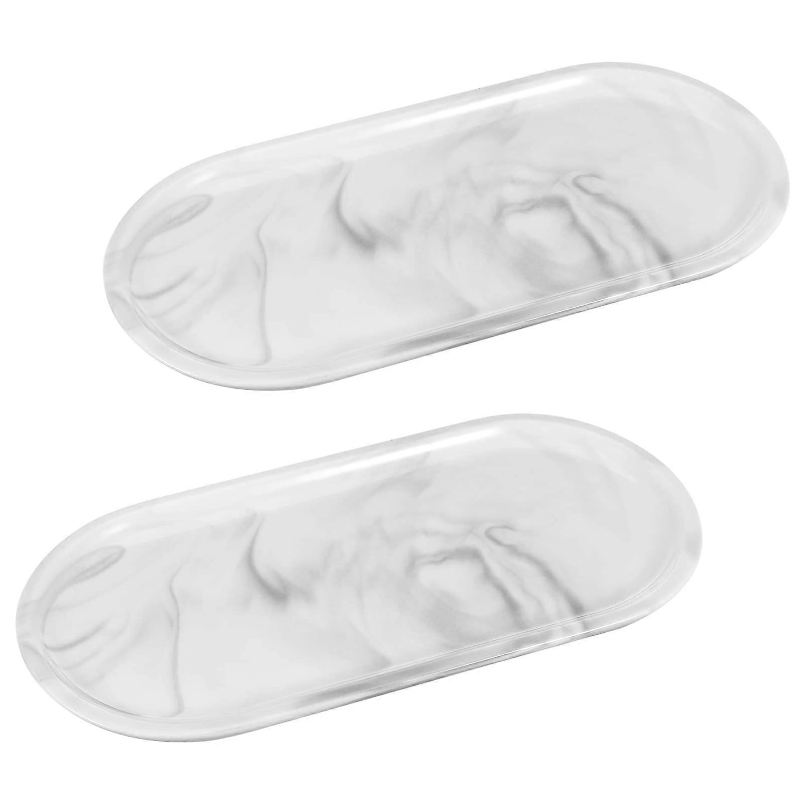 2-pack ceramic bathroom trays, suitable for kitchen countertops oval