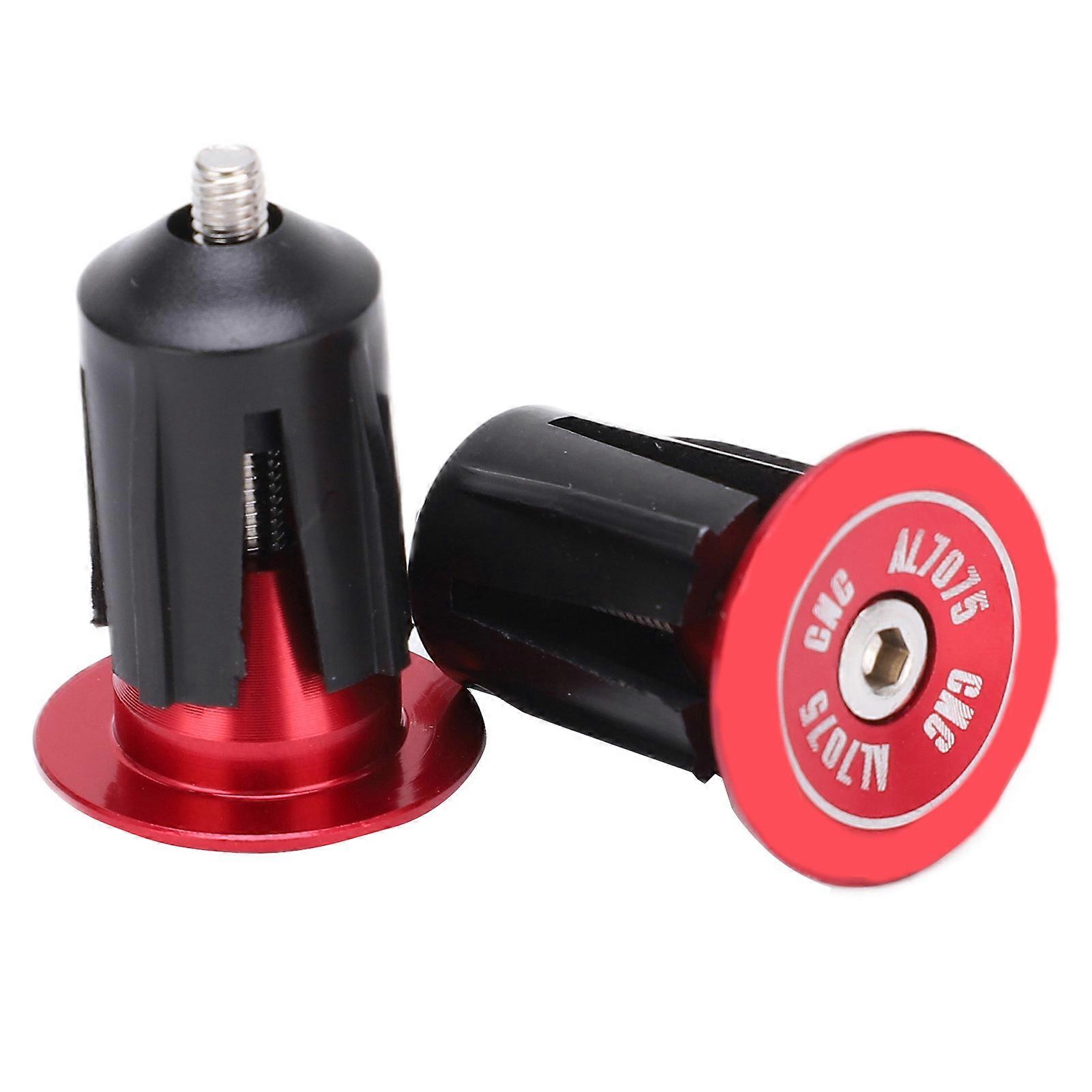 2pcs Aluminum Alloy Grip Plug Aluminum Alloy Plastic Replaceable Practical Bicycle AccessoriesRed
