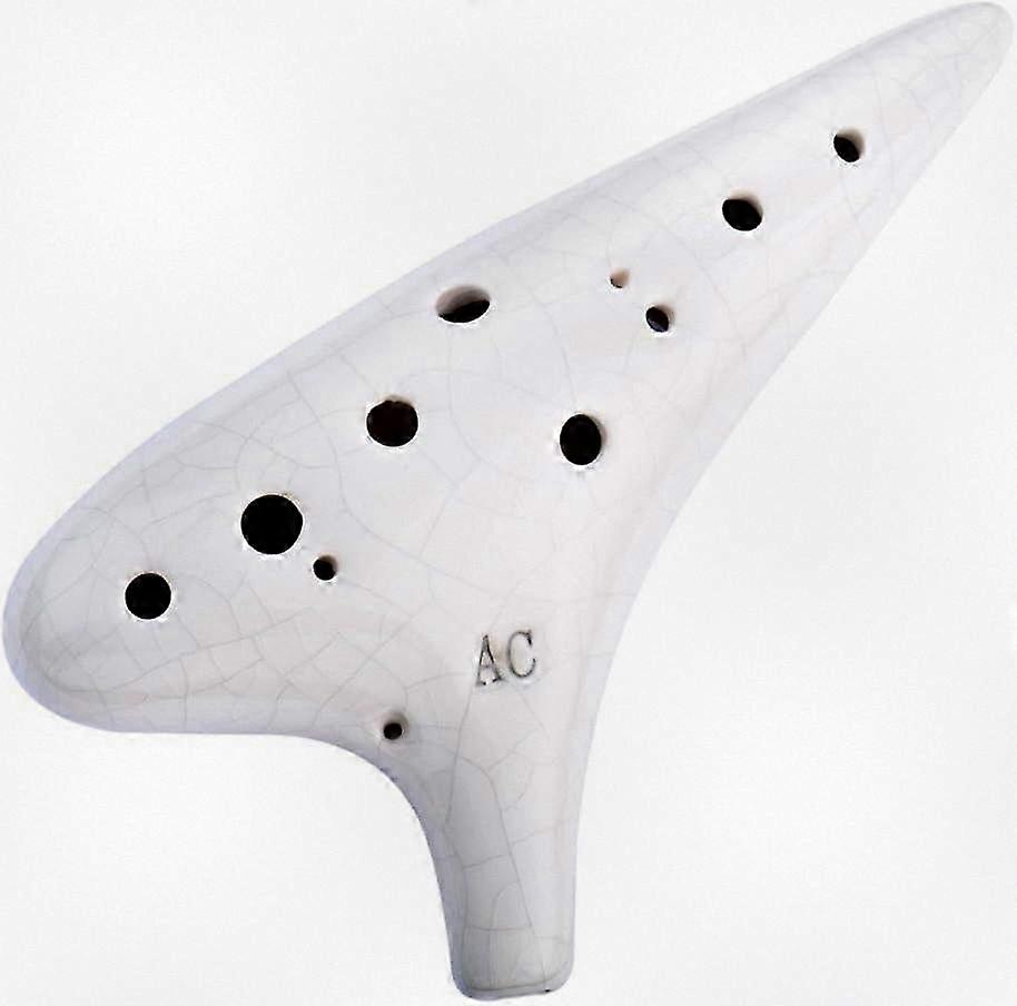 12-Hole Ceramic Ocarina in Alto C with Protective Case & Crackle Finish Songbook