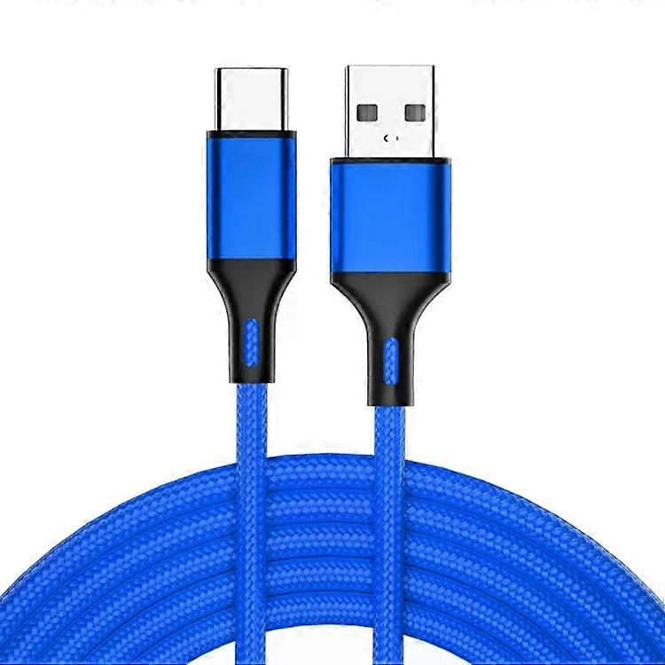 USB-C Fast Charging Cable-2.4A Braided Data Sync,1m (Blue) -