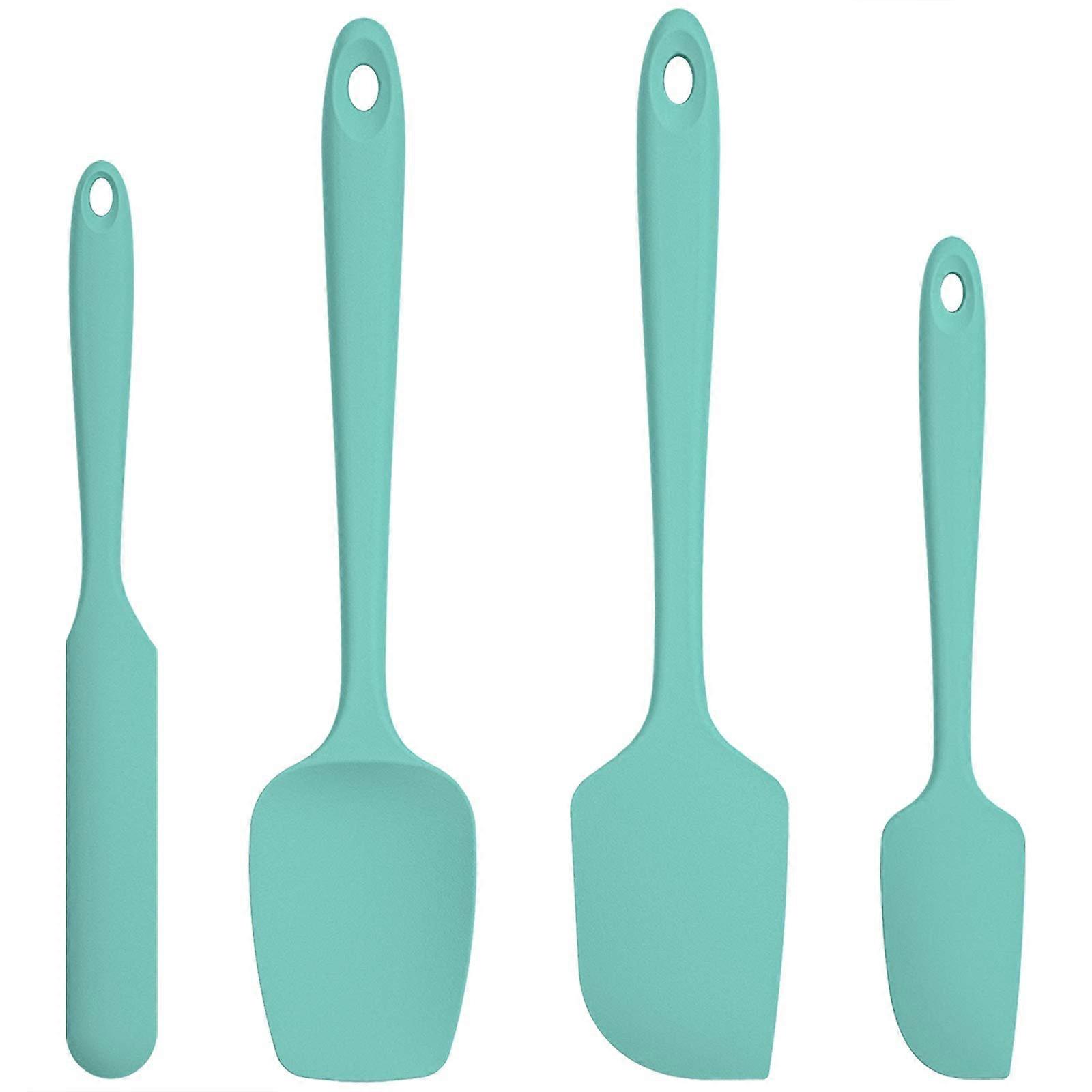 600 Degrees Fahrenheit Heat Resistant Silicone Spatula Set in Teal Aqua Sky - Non-Stick, BPA-Free Kitchen Utensils