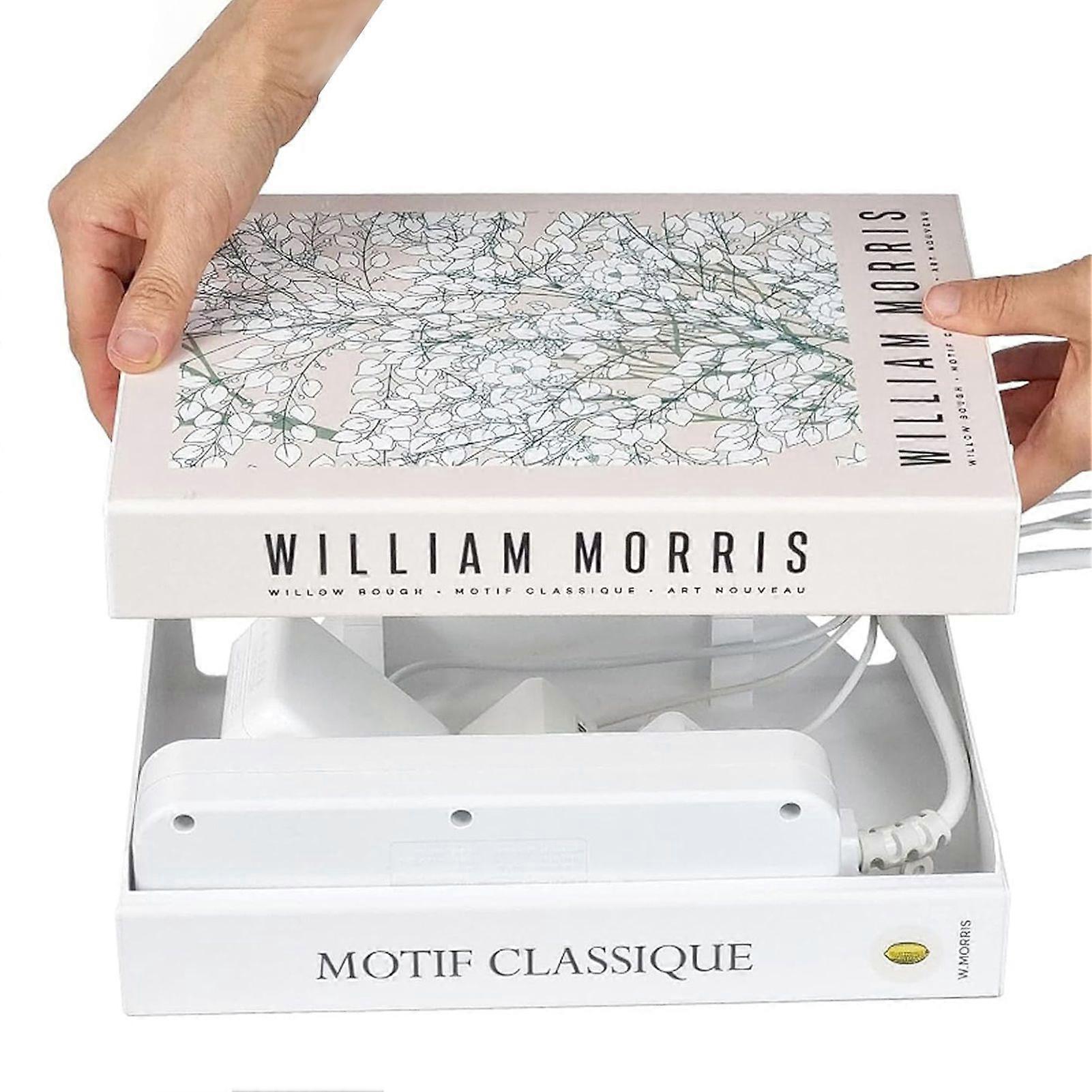 Book Shaped Cord Organiser Desk Cable Management Box for Power Strips Wires TV Computer Router Under Desk Use