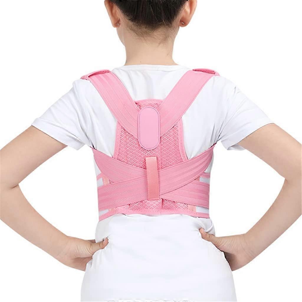 Adjustable Posture Corrector Back Belt Orthopedic Corset For Lumbar Spine And Shoulders, Pink, Size L, Code: Decorate