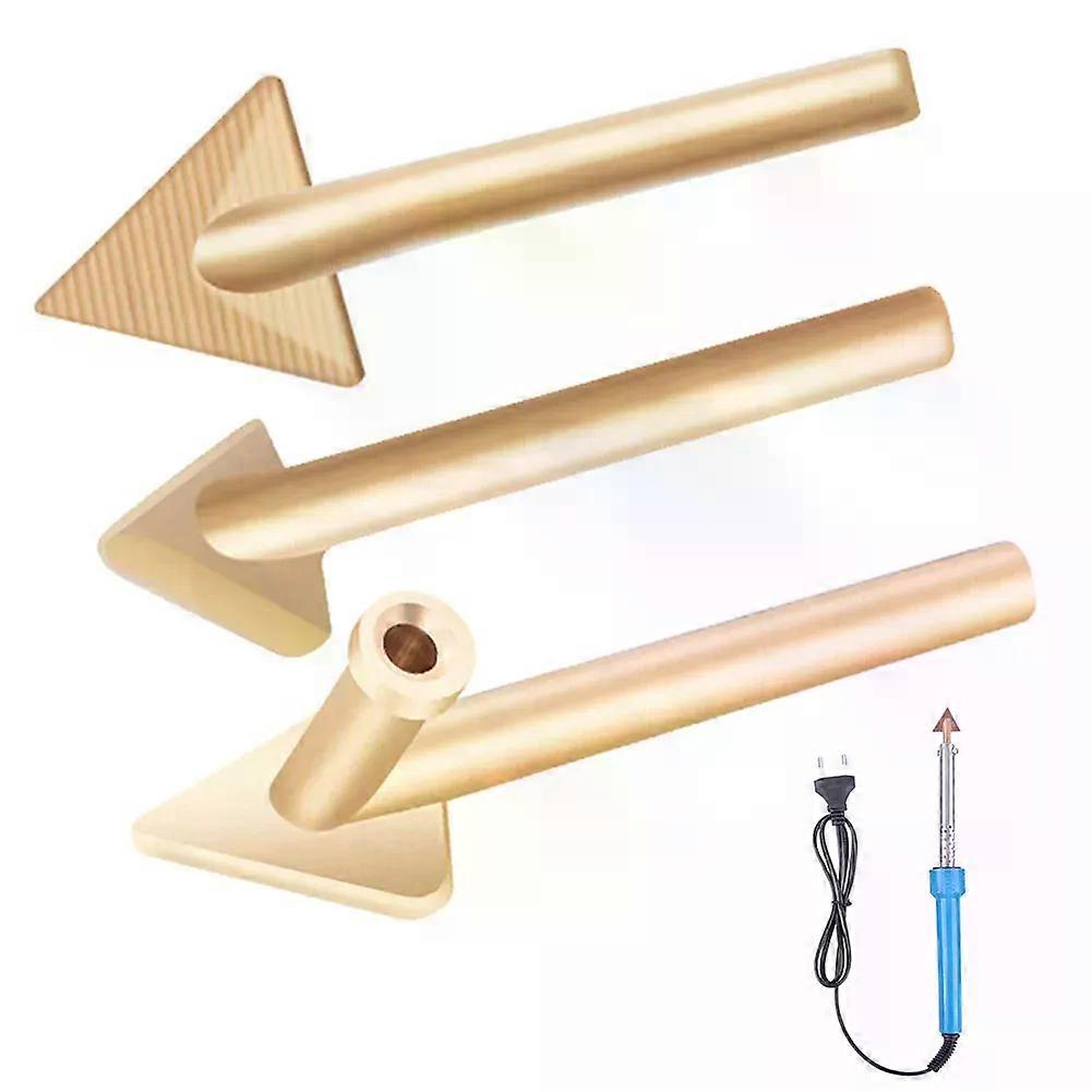 3pc Soldering Iron Tips set Copper Repair Triangular Smoothing Head Welding Tips Iron Plastic Welder-Replacement Tips For 80Watt