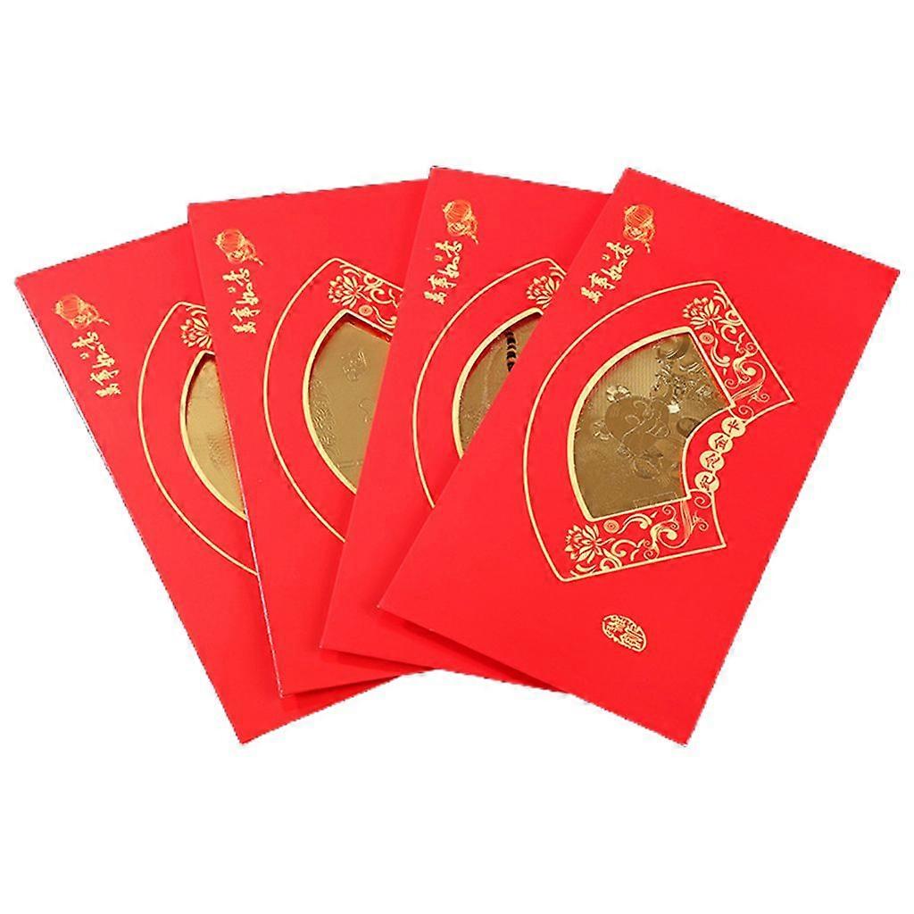 4 قطع 2022 الصين السنة الجديدة من النمر الذهب احباط عملة جمع المغلف الأحمر Hongbao