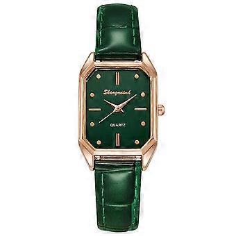 Brand Kvinder Ure Mode Square Damer Quartz Watch Armbånd Green Dial Simple Rose Gold Dial Mesh Luksus Kvinder Ure