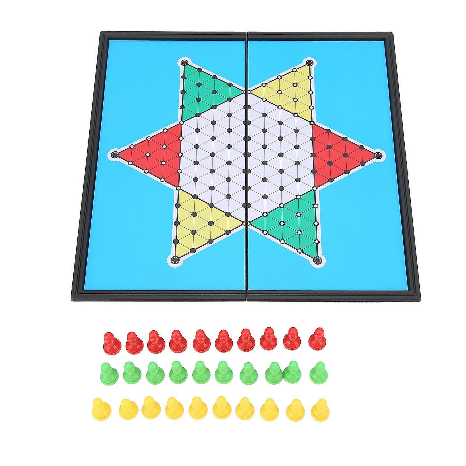 Magnetic Chinese Checkers Halma Travel Set for Travel Family Party Game for Children