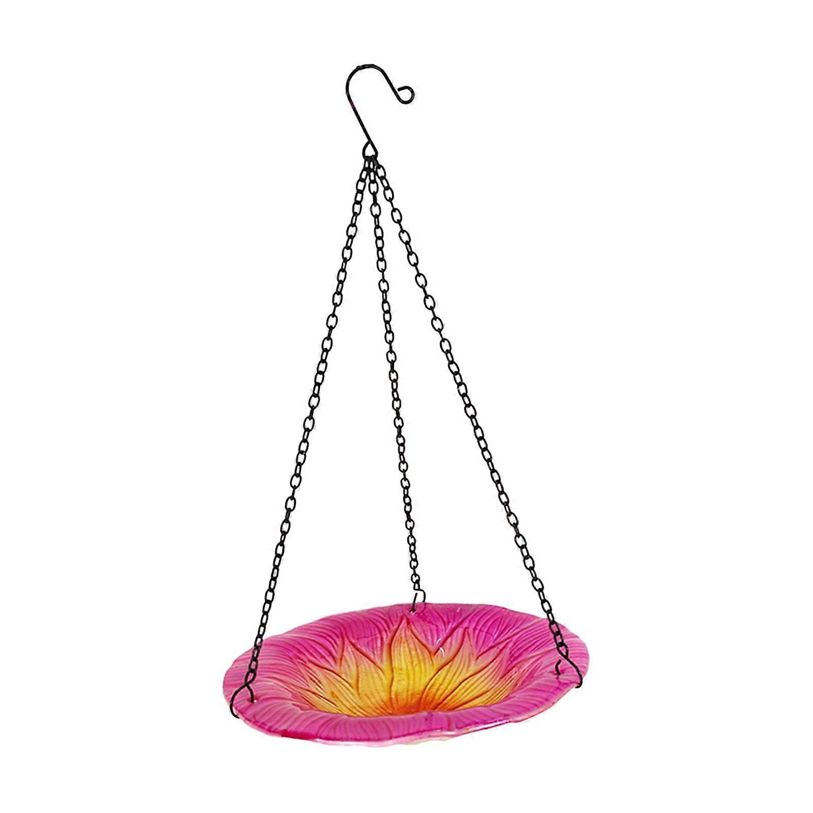 Bird Bath with Hook Bathing Feeding Drinking Tray Hanging Bird Feeder for
