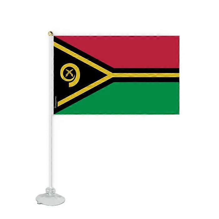 Flag - Vanuatu - Mini Suction Cup Flag - 20 x 30 cm - Polyester - Double-Sided Print