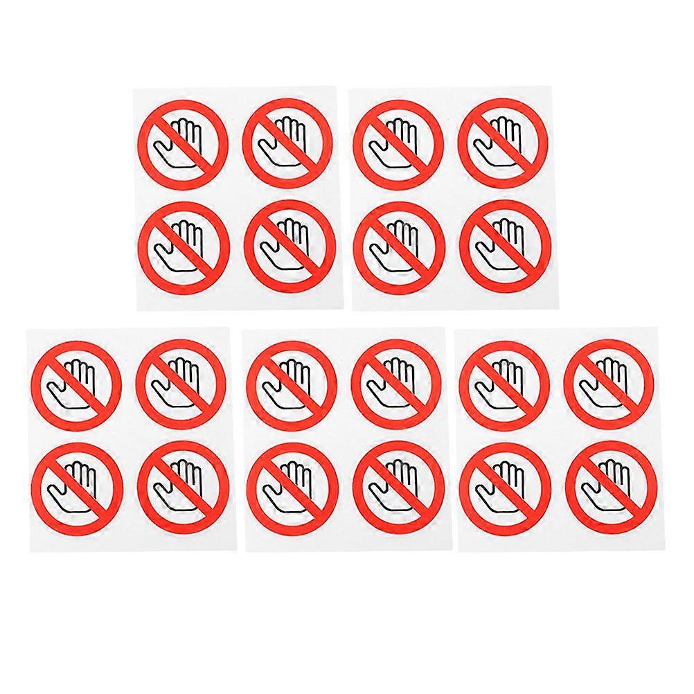 40pcs Ne touchez pas les autocollants d’avertissement N’utilisez pas de décalcomanies de signe de main Panneaux de sécurité auto-adhésifs pour machines Idéal pour les usines Laboratoires Ateliers