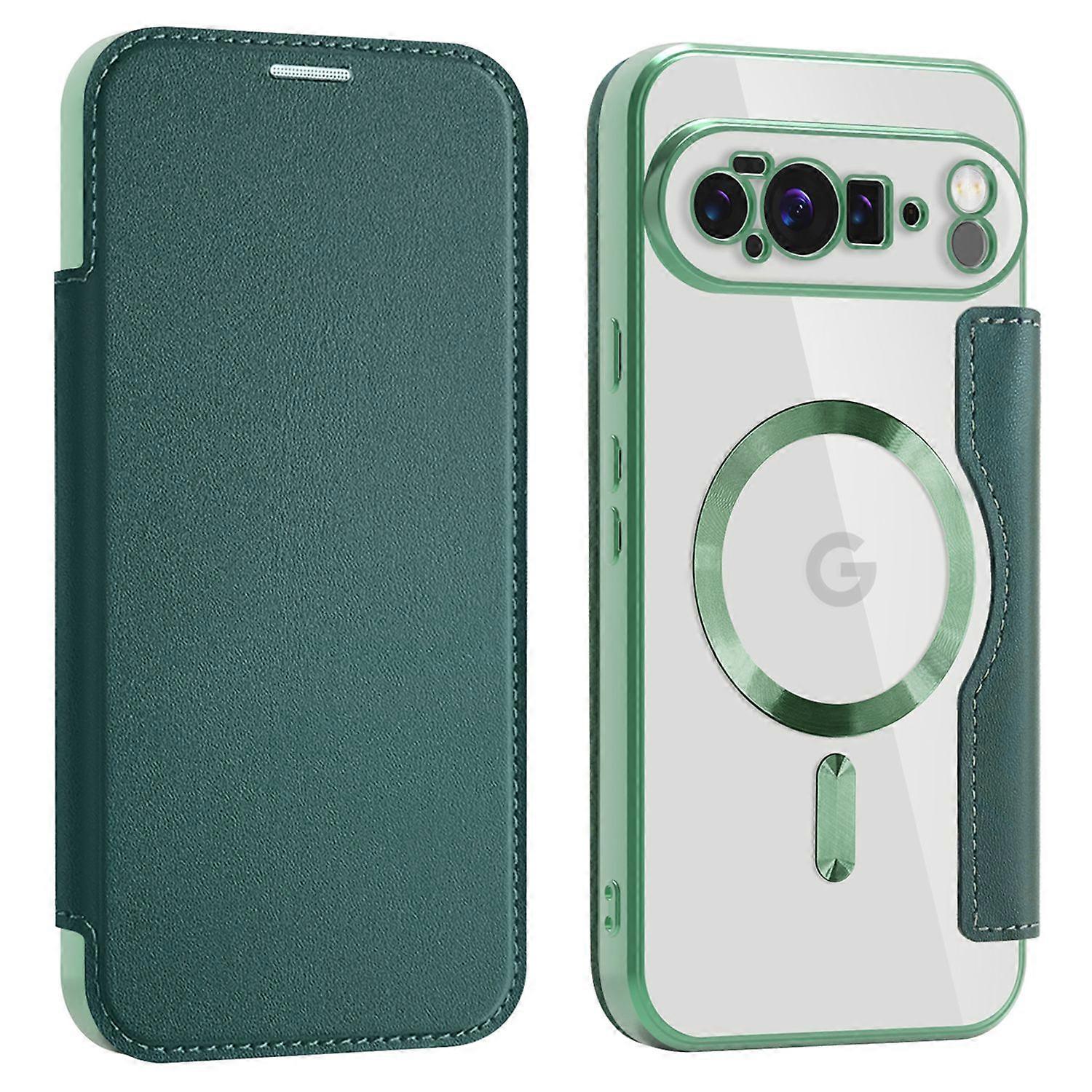 For Google Pixel 10 Pro XL Case Compatible with MagSafe RFID Blocking Leather Phone Cover