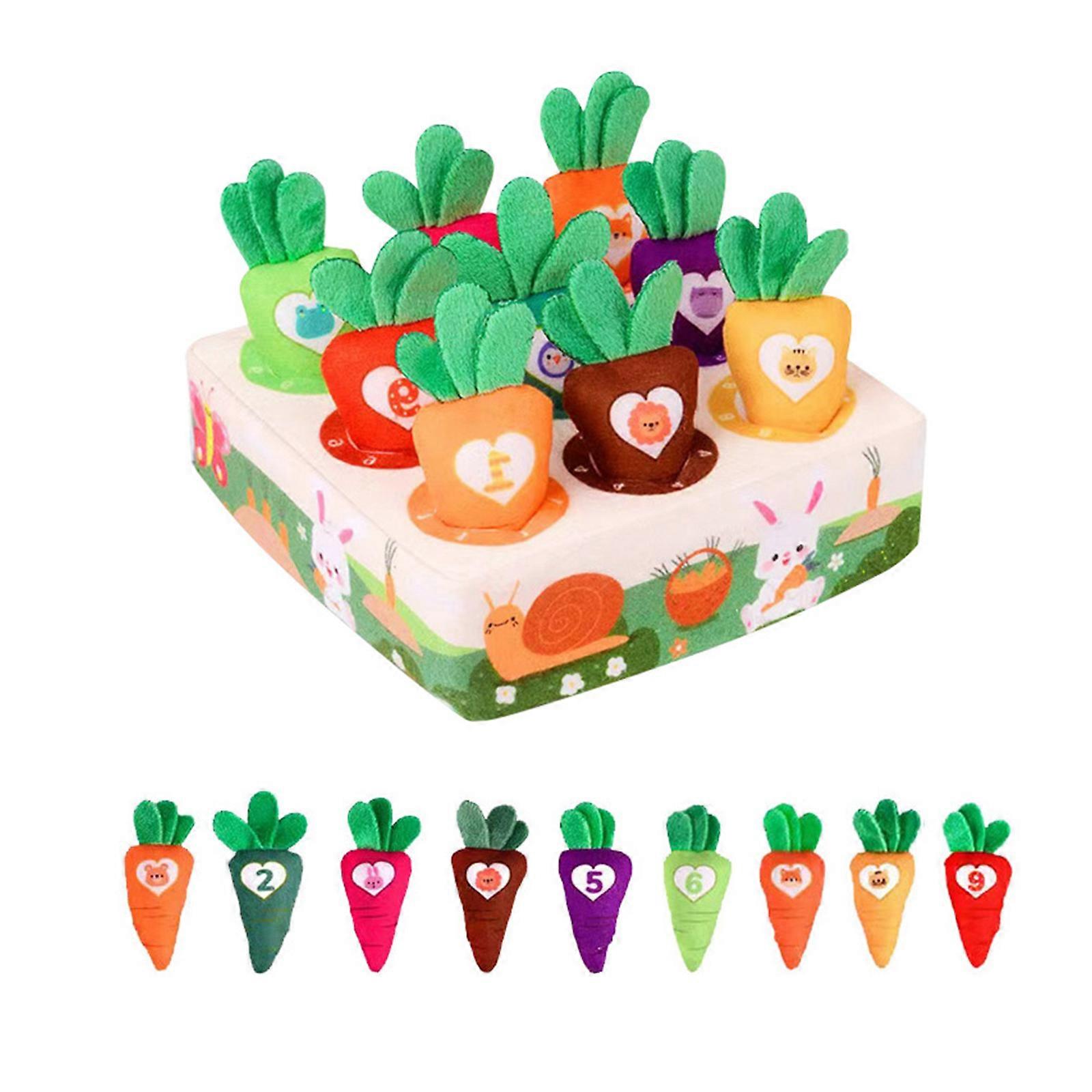 Baby Carrot Harvest Game Toy Table Multifunctional Brain Game Hand Toy Color Number Shape Learning Game