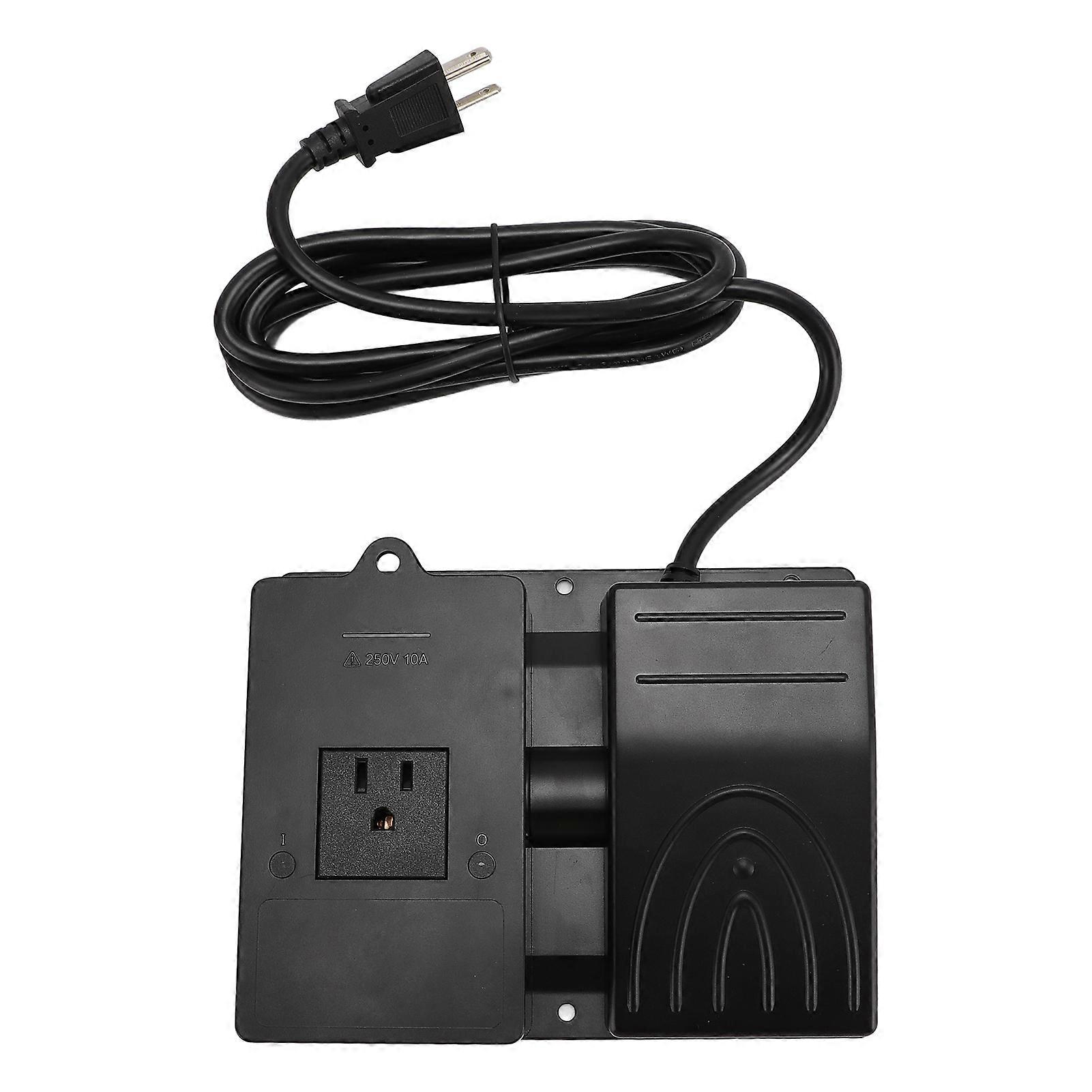 Foot Control Socket Power Switch - Hands-Free, 10A Load, 2m Wire, US Plug, Easy Use