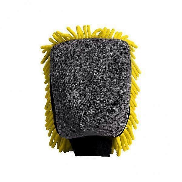 Premium Microfiber Car Cleaning Mitt for Vehicles - Yellow