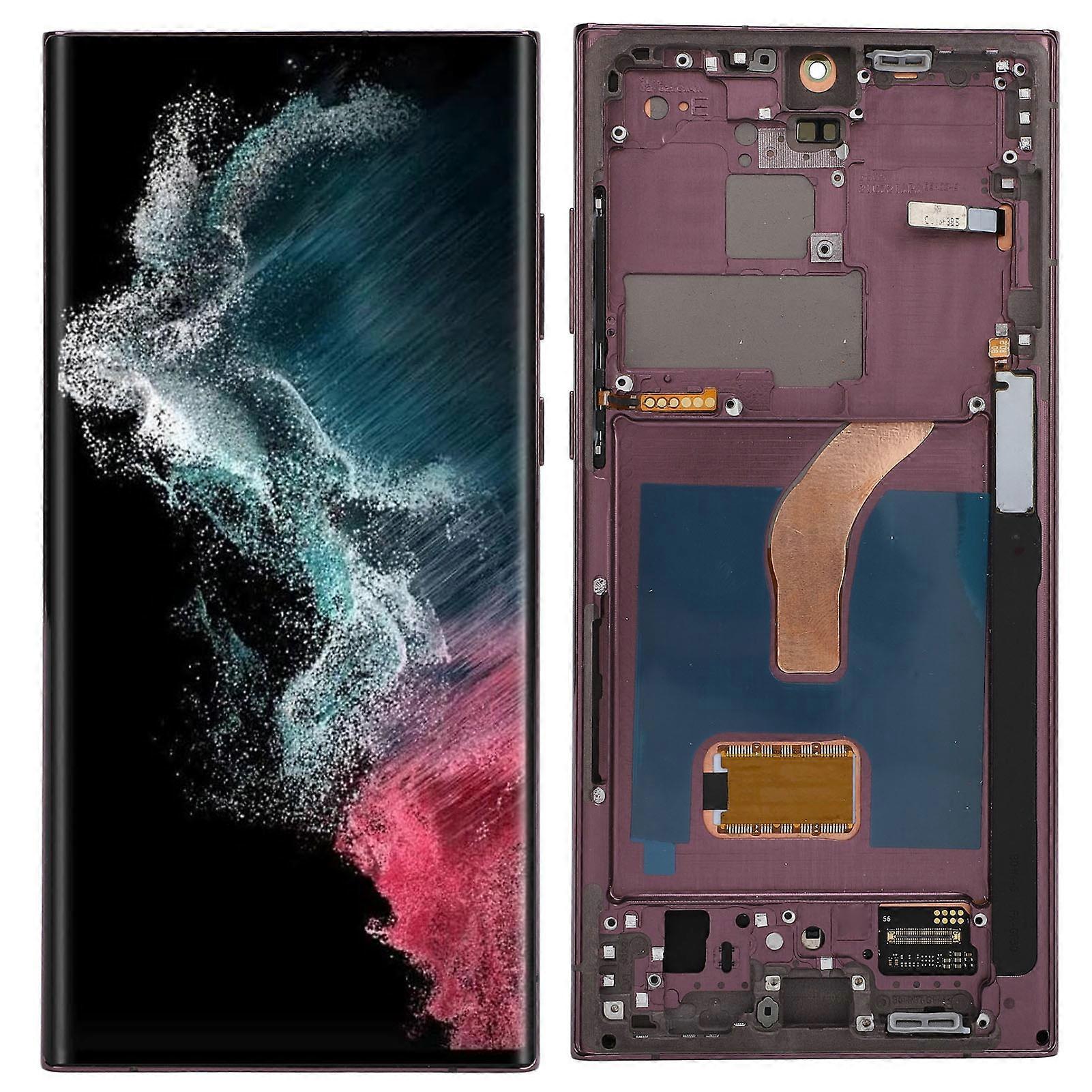 Phone LCD Screen Replacement Organic Light Emitting Diode Touch Digitizer Display Screen Assembly for Galaxy S22 Ultra Red 